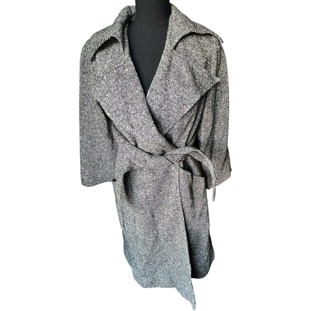 Vintage Hal Krasell Women’s Confetti Tweed Wrap Coat Mid-Century Size Medium